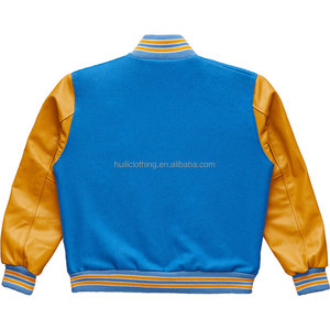 Veste universitaire vierge personnalisable avec logo, manches en cuir PU et Spandex, haute qualité, pour hommes, vente en gros - Product Image 3