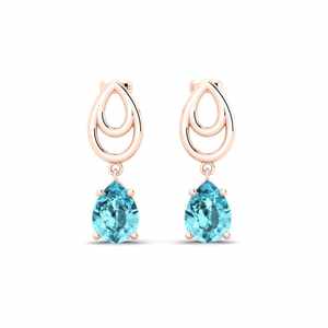 Magnifiques boucles d'oreilles pendantes vintage en argent sterling 925 bleu ciel, sertissage en bézel, cadeau de haute qualité pour la vente en gros - Product Image 5