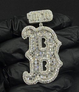 925 Sterling <b>Silver</b> Luxury Custom Letter VVS Moissanite Diamond Sparkling Women's Gift Pendant For Birthday - Product Image 1