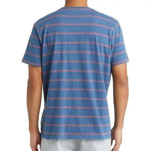 200 GSM 100% algodón personalizado en blanco hombres camisas impresas hombres camiseta en blanco para hombres Casual diseño personalizado rayas cuello redondo Hip Hop - Product Image 2