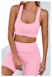 Yoga Set Shorts Breathable Seamless Four-Way Stretch High Waist 2-Piece Activewear Comfortable Flexible Lightweight Perfect Gym - Product Image 4