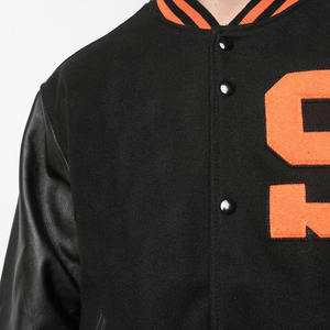 Veste universitaire vintage pour homme grande taille OEM, logo brodé personnalisé, veste de baseball en cuir, veste de style streetwear ample - Product Image 3