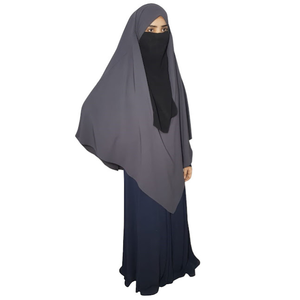 Vêtements modestes Khimar Hijab vente en gros en stock article tissu polyester de haute qualité dernière tendance pour les femmes musulmanes quantité minimale de commande bas - Product Image 2