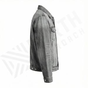 Chaqueta Vaquera de Diseñador para Hombre, Estilo Rudo, Invierno, Logotipo Frontal, Servicio OEM de Alta Calidad - Product Image 3