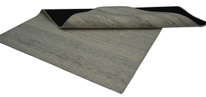 Alfombra Moderna Abstracta con Rayas Texturizadas, 100% Lana, Hecha a Mano, Ecológica, de Pelo Medio, Rectangular, Delgada, Beige Gris, Decoración del Hogar - Product Image 3