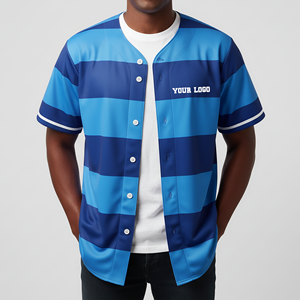Ensemble de tenue de baseball personnalisé OEM/ODM avec logo brodé, 100 % polyester, design à rayures personnalisé, couleur bleu roi, respirant - Product Image 1