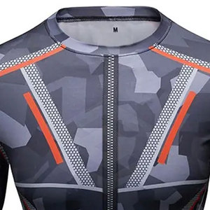 เสื้อรัดรูปสำหรับผู้ชายผ้าสแปนเด็กซ์/ ผ้าโพลีเอสเตอร์ออกแบบโลโก้ได้ตามต้องการ - Product Image 4