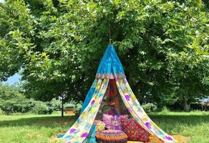 Hut <b>Canopy</b> Tent <b>for</b> Party Camping Picnic <b>Bed</b> <b>Canopy</b> Shabby Chic Wedding Hippie Wild Floral Patchwork Bohemian Backdrop Tent - Product Image 6
