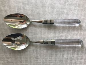 Couverts élégants à poignée en résine de style moderne rose et blanc avec couverts à tête argentée pour les maisons, les restaurants et les fêtes - Product Image 5