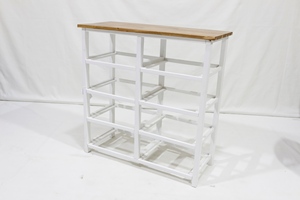 Armoire en bois durable à 4 niveaux avec paniers tissés à la main pour l'organisation du salon et de la maison - Product Image 2