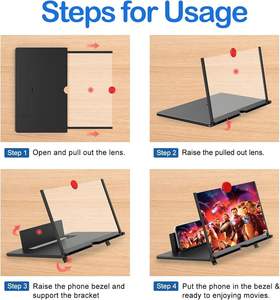 Amplificador de Pantalla para Teléfono 3D HD de 12 Pulgadas, Soporte Portátil para Teléfono Celular, Soporte de Aumento para Ver Películas, Videos y Juegos, Venta al por Mayor - Product Image 3