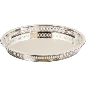 Bandeja DE SERVICIO DE METAL elegante y duradera pulida con espejo, perfecta para servir bebidas, aperitivos y Decoración elegante - Product Image 1