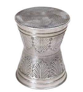 Tables d'extrémité à tambour en métal pour meubles de décoration intérieure pour meubles de chambre table d'appoint en laiton finitions de table antiques - Product Image 4