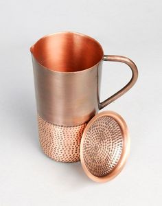 Heavy <b>copper</b> <b>jug</b> designed for long lasting use storing cool purified water promoting wellness daily drinking habit - Product Image 4
