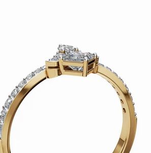 แหวนเพชรเปล่งประกายแหวนทองแหวนแต่งงานเพชรโมอิสเงินแท้สำหรับส่งออกจากอินเดีย - Product Image 3