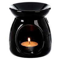 Brûleur d'encens en marbre artisanal, diffuseur d'arômes en pierre savonneuse noire, lampe brûle-huile, brûleur d'encens en bois de santal pour la maison