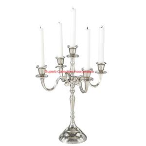 Bougeoir en aluminium à 5 bras design vintage pour la décoration intérieure pour les mariages et Noël à bon prix - Product Image 6