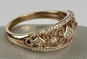 Women's Tishya Diamond 925 <b>Silver</b> Half Eternity <b>Band</b> Ring Round Moissanite for <b>Wedding</b> Engagement Gift or Party - Product Image 3