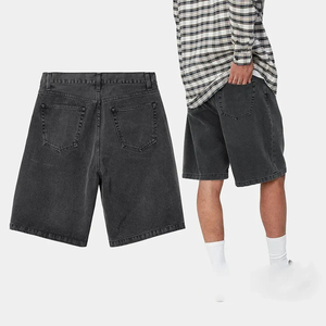 Custom Summer Streetwear Vintage Solid Eco-Friendly Loose <b>Baggy</b> Denim <b>Men's</b> Jorts <b>Shorts</b> - Product Image 2