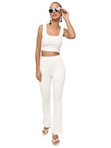 Women's <b>Fold</b>-<b>over</b> High Waist Flared Pants - Wide-Leg Slimming Outdoor Casual Flared Pants - Product Image 4