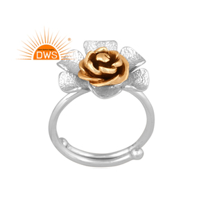 Última tendencia fina plata esterlina Rosa diseño Floral anillo apilable joyería personalizada para mujer regalo para ella - Product Image 1