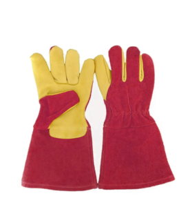 Guantes de soldadura TIG de cuero Partido de grano de vaca resistentes al calor Guantes de seguridad industrial para trabajos de construcción y soldadura - Product Image 4