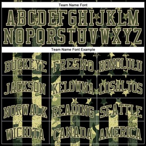 Camiseta de béisbol personalizada Camo Olive, bandera americana 3D personalizada, saludo auténtico al servicio - Product Image 4