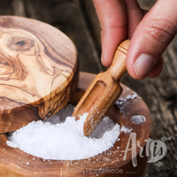 Cuillère à sucre artisanale en bois d'olivier tunisien brun, petite taille, écologique, de haute qualité, pour cuisine et restaurant, très vendue.