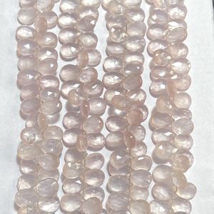 Cuentas de briolette facetadas en forma de pera de Cuarzo Rosa, forma de almendra calibrada, tienda al por mayor de piedras preciosas naturales - Product Image 5