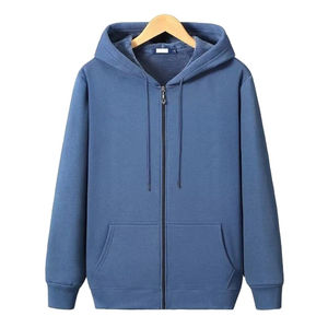 Sudaderas con capucha de hombre con estampado de logotipo personalizado y manga larga con cremallera 100% algodón para invierno - Product Image 1