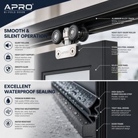 Porte pliante en aluminium certifiée AS2047, à rupture de pont thermique, double vitrage, pour projet résidentiel