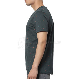 เสื้อยืดผ้าฝ้ายแขนสั้นสำหรับผู้ชายทรงพอดีตัวปกติพิมพ์ลายเต็มตัวดีไซน์ใหม่ OEM 100% - Product Image 2