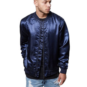 Chaqueta universitaria de satén de alta calidad para hombre, cuello alto a la moda para invierno, estilos calientes - Product Image 3