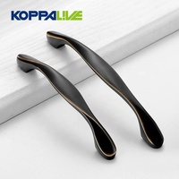 Koppalive Quincaillerie de meuble en laiton Poignées et boutons d'armoire Poignées de porte de cuisine noir mat