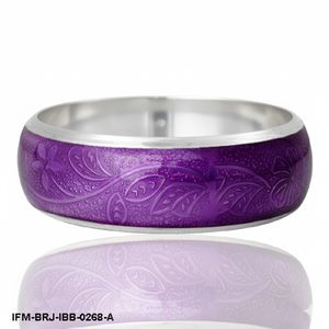 กำไลข้อมือทองเหลืองลายดอกไม้ประดับเคลือบสีม่วง งานฝีมือ สำหรับผู้หญิง ของขวัญสำหรับเธอ - Product Image 4