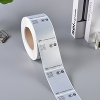 Rouleau d'étiquette d'emballage d'autocollant personnalisé en PVC PET PET polyester à impression personnalisée en argent mat uni