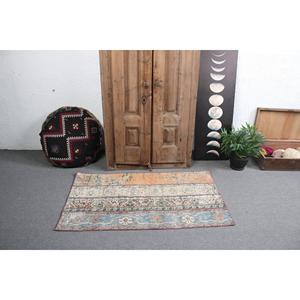 Alfombra Turca Vintage de 2.6x4.4 pies, Alfombra de Lana Azul con Pequeños Puntos - Product Image 2