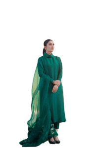 Pakistani Style Cotton Chiffon Embroidered Wedding Kurta / <b>Kurti</b> Summer Elegant Embellishments Wrinkle Free Quick Dry <b>Women</b> - Product Image 5