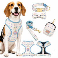 Ensemble Harnais et Plaque d'Identification pour Chien – Vente en Gros – Adorable, Respirant, en Polyester Imprimé, avec Bretelles Ajustables et Boucles