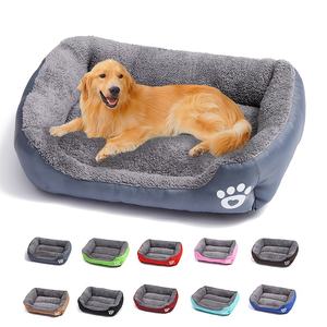 Großhandel Mehrfarbiges Rechteckiges Haustier-Sofa Atmungsaktives Waschbares Plüsch-Baumwoll-Katzenbett Hundebett Heizendes Warmes Kissen - Product Image 1