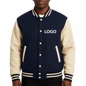 Hot Sell <b>Long</b> Canvas Custom Embroidery Baseball Bomber Varsity Winter <b>Jacket</b> with Front Applique <b>Waterproof</b> - Product Image 4
