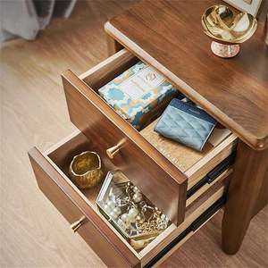 tall slim wooden drawer <b>table</b> for small rooms <b>compact</b> wooden <b>bedside</b> storage <b>table</b> with drawers from CRAFT ZONE EXPORT - Product Image 5