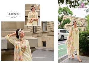 Nuevo Conjunto Festivo Exclusivo de Diseño con Bordado a Mano en Algodón, Pantalón y Top con Estampado Digital, Dupatta Mal Mal, Moda Maruti India - Product Image 2