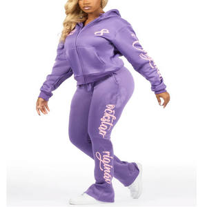 Ensemble de jogging deux pièces pour femmes, taille extra haute, coupe ajustée, veste zippée et pantalon, pour un style actif moderne - Product Image 6