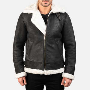 Chaqueta de invierno para hombre de diseño superior con cuello levantado manga completa 100% cuero de alta calidad personalizable precio razonable - Product Image 1