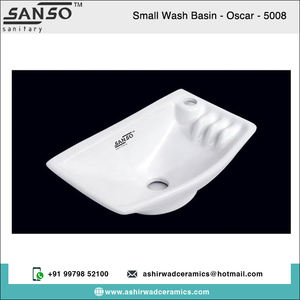 High Quality Oval <b>Basin</b> Single-Hole Face Mount Ceramic White Wall Hung Bedroom Sink SANSO Oscar-5008 9L 5 Years Warranty - Product Image 2
