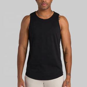 Camisetas sin mangas blancas de secado rápido para hombre, ropa de playa deportiva para gimnasio con logotipo personalizado, de poliéster y licra, ligeras, elásticas, suaves, de 4 vías - Product Image 3