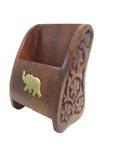 ที่วางโทรศัพท์ทำจากไม้ขนาดเล็กพร้อมโลโก้แบบพกพาแท่นวางบนโต๊ะทำจากไม้มะม่วงหรือไม้ชีแฮม - Product Image 4