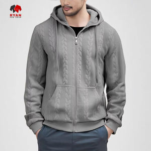 Sweat à capuche d'hiver pour hommes avec poche en tissu polaire respirant en polyester/coton mélangé pour le style Streetwear - Product Image 2