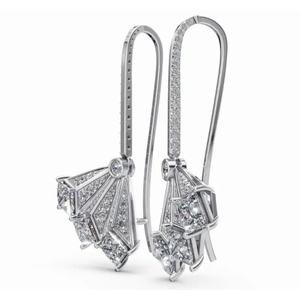 Pendientes de Diseño de Arco Celestial Venus de Oro de 18 Quilates de Alta Calidad, Joyería de Corte Princesa y Redondo Cultivada en Laboratorio, Exportación al por Mayor B2B - Product Image 6